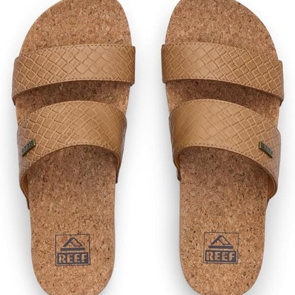 🌿 Reef Cushion Vista Hi Platform Sandals – Tan Wicker – Size 7 - Picture 1 of 7